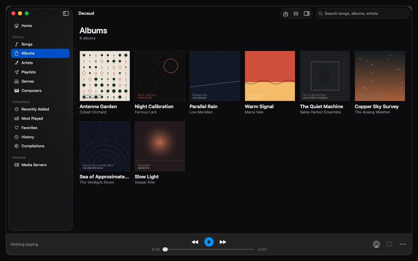 The albums grid